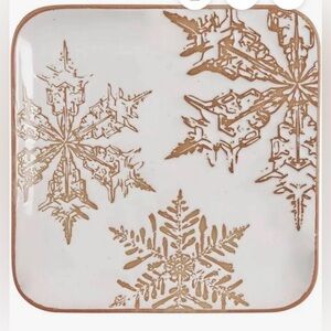 Primitives By Kathy Snowflake Tray Seasonal Tabletop Debossed Snowflakes Creamy